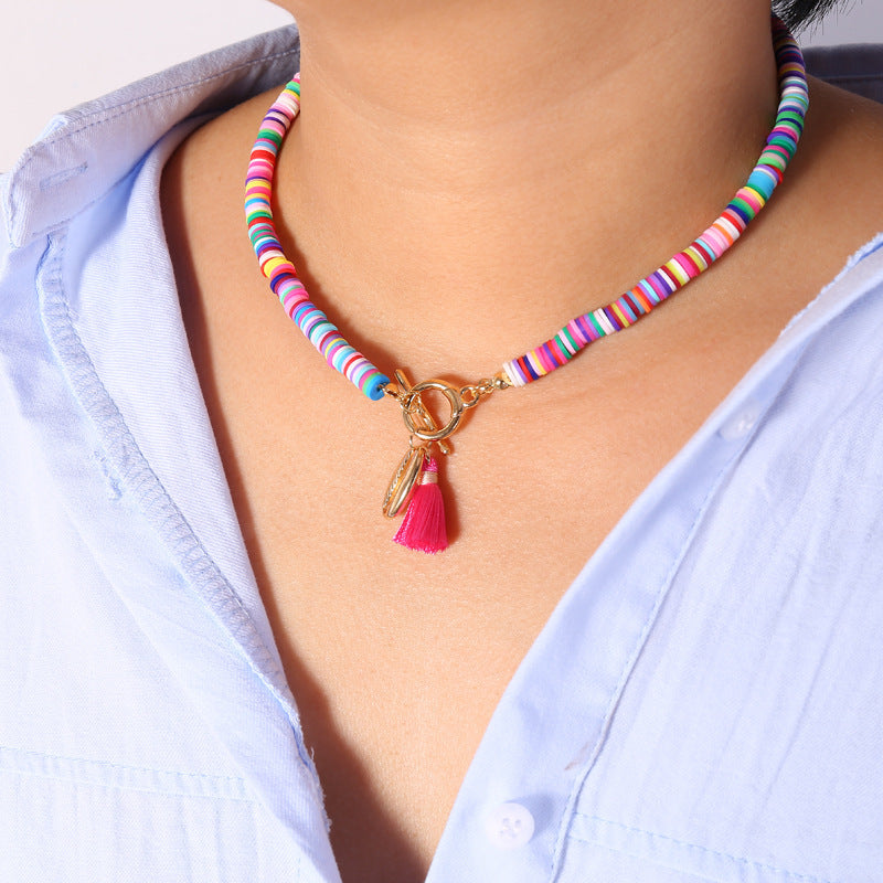 Bohemian Rainbow Shell Necklace