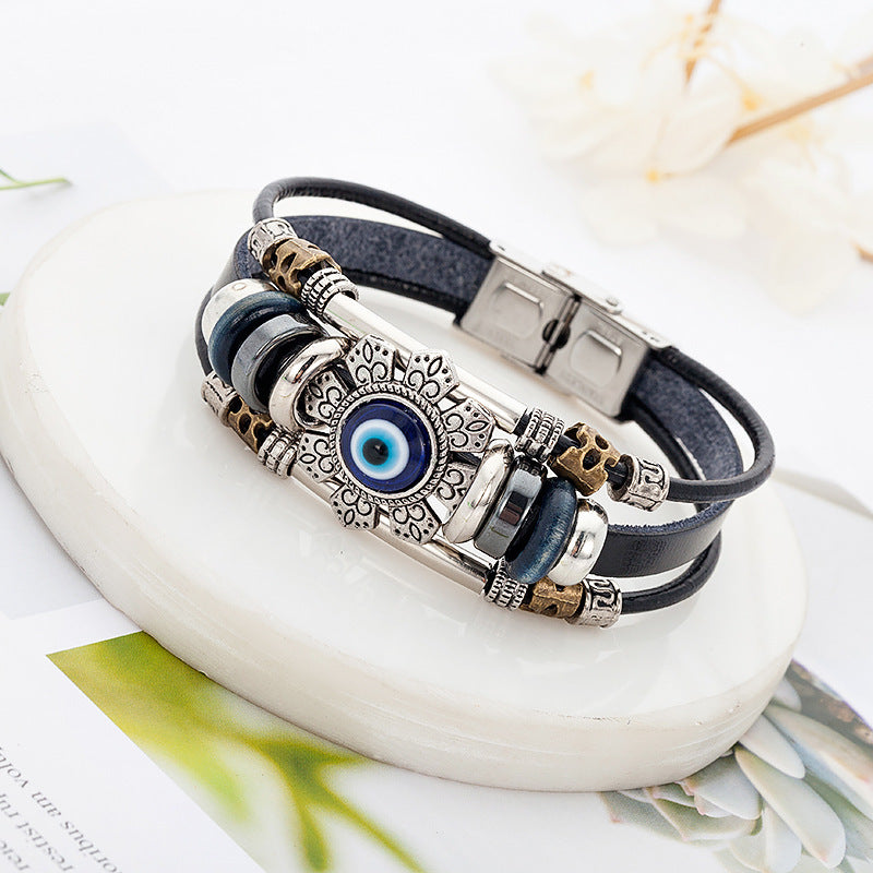 Turkish Blue Eye Alloy Bracelet