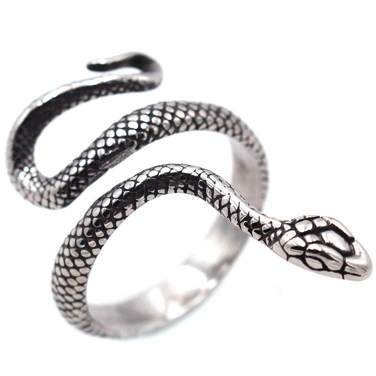 Vintage Men's Snake Stainless Steel Ring