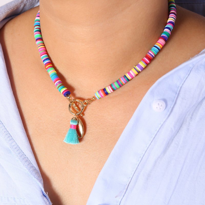 Bohemian Rainbow Shell Necklace