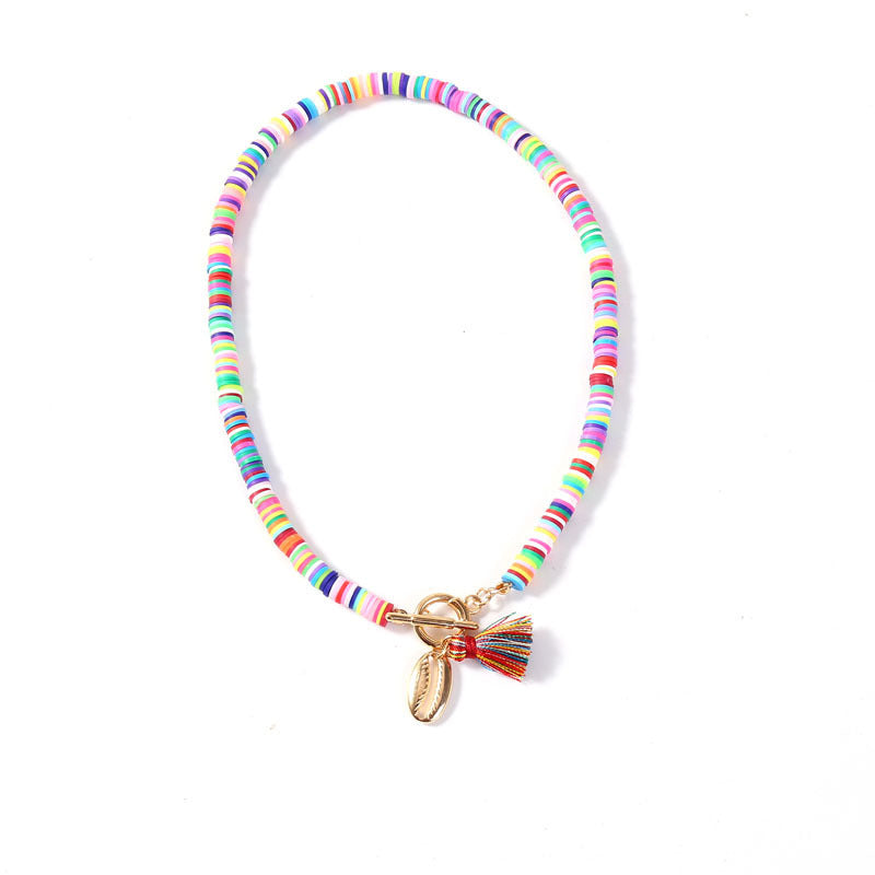 Bohemian Rainbow Shell Necklace