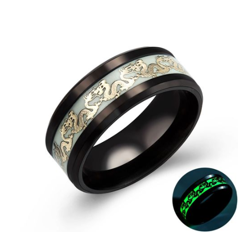 Dragon pattern fluorescent ring