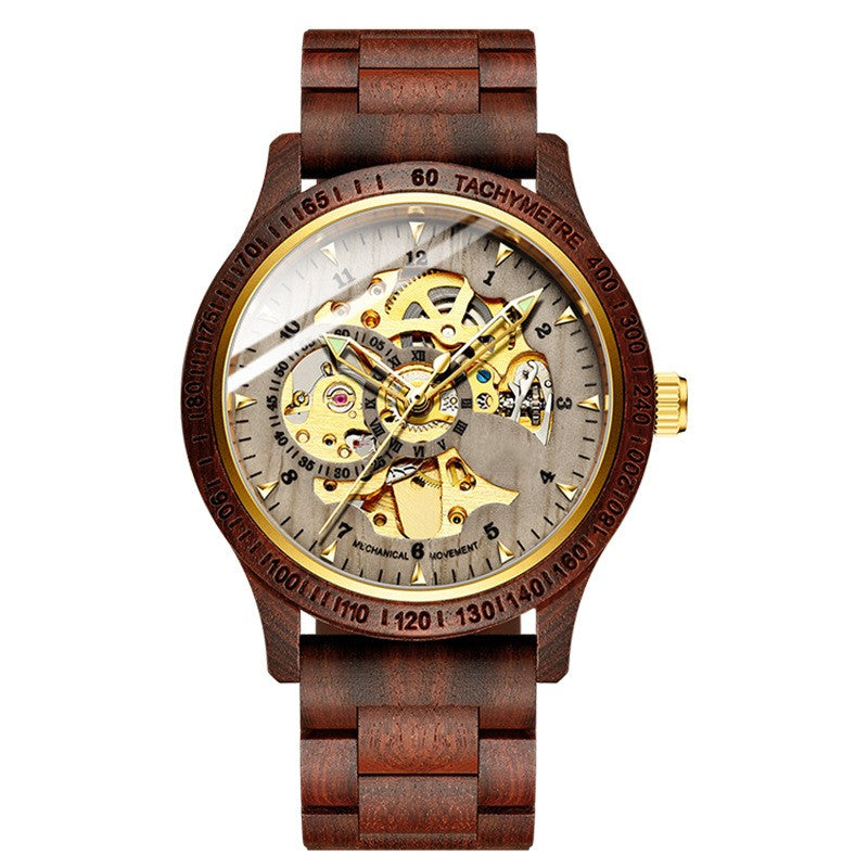 Men's Sandalwood Automatic Mechanical Watch