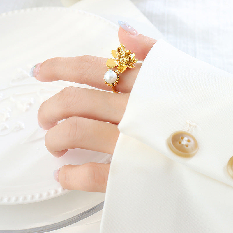 French Retro Flower Ring