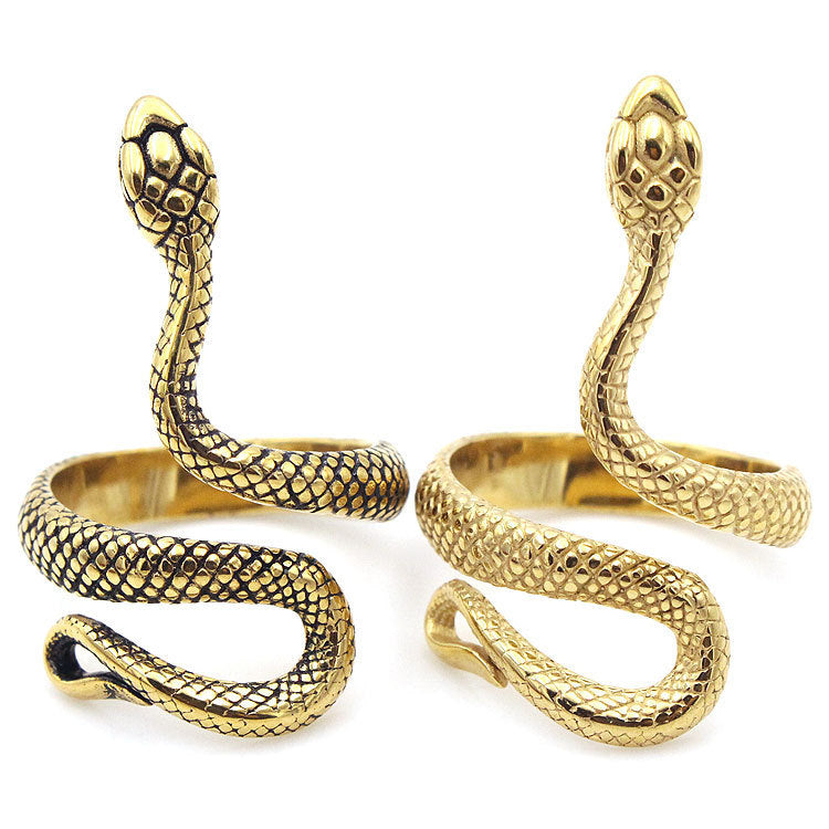 Vintage Men's Snake Stainless Steel Ring