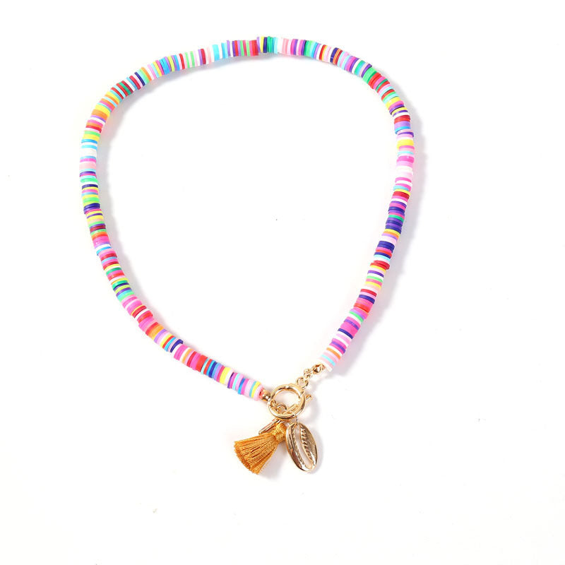 Bohemian Rainbow Shell Necklace