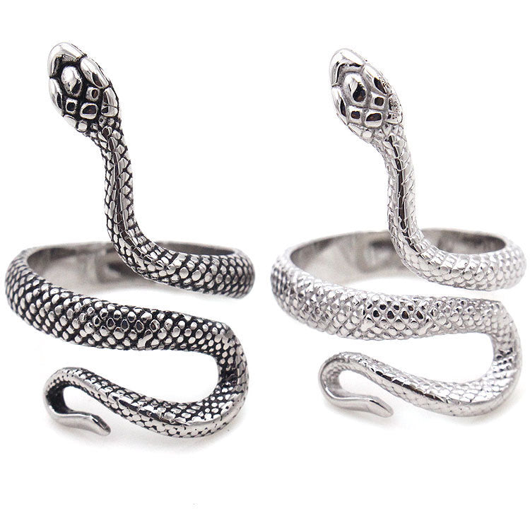 Vintage Men's Snake Stainless Steel Ring