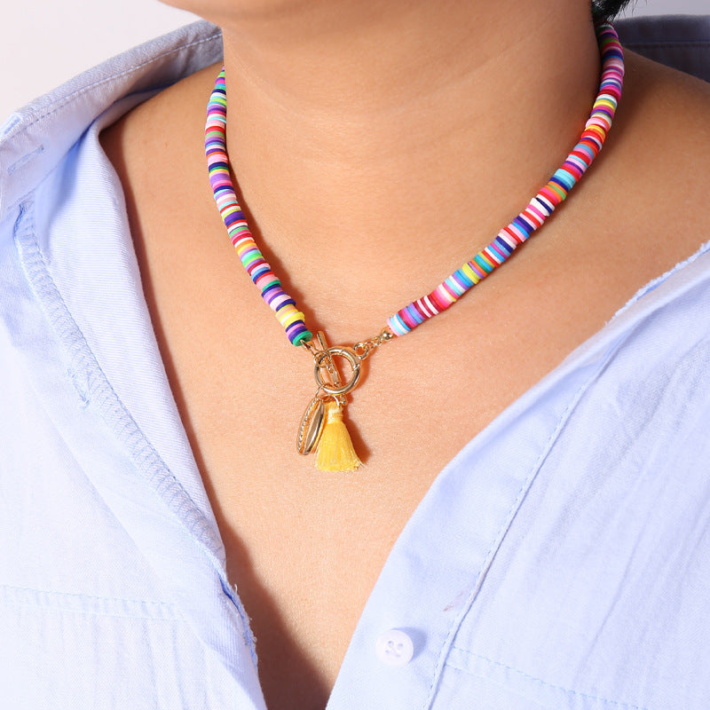 Bohemian Rainbow Shell Necklace