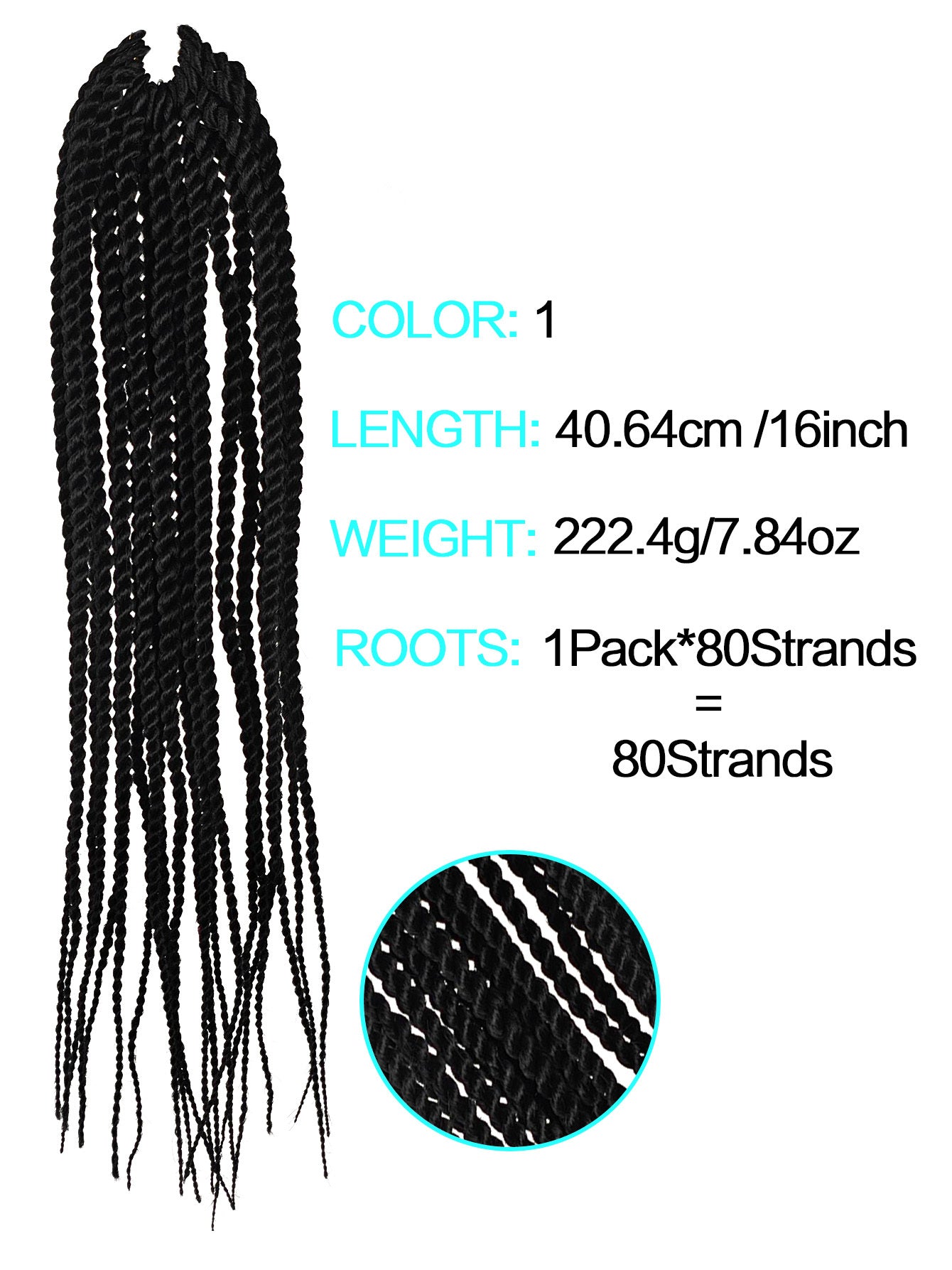 4X EZ SENEGALESE BRAID Long Crochet Braid 16"