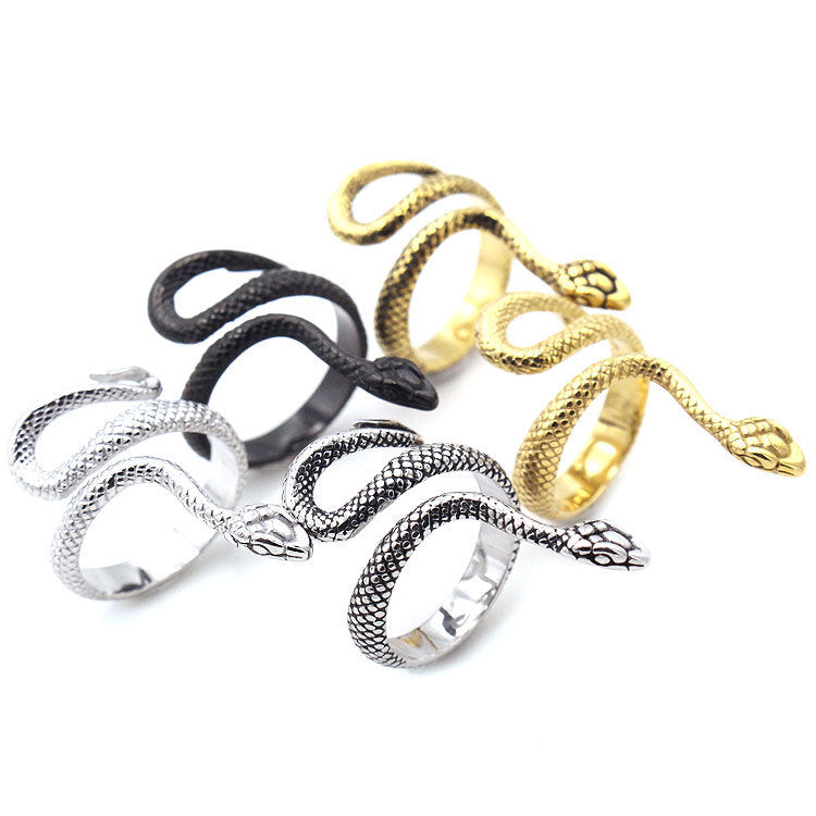 Vintage Men's Snake Stainless Steel Ring