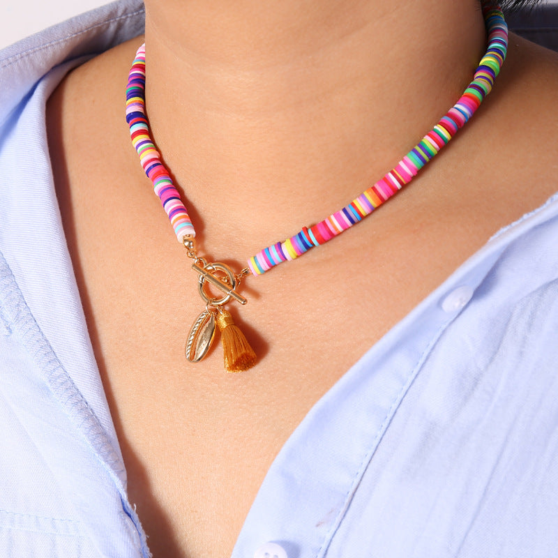 Bohemian Rainbow Shell Necklace