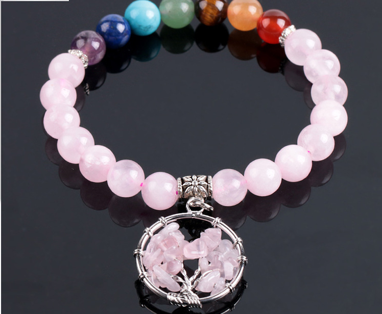 Crystal & Stone Beads Chakras Bracelet