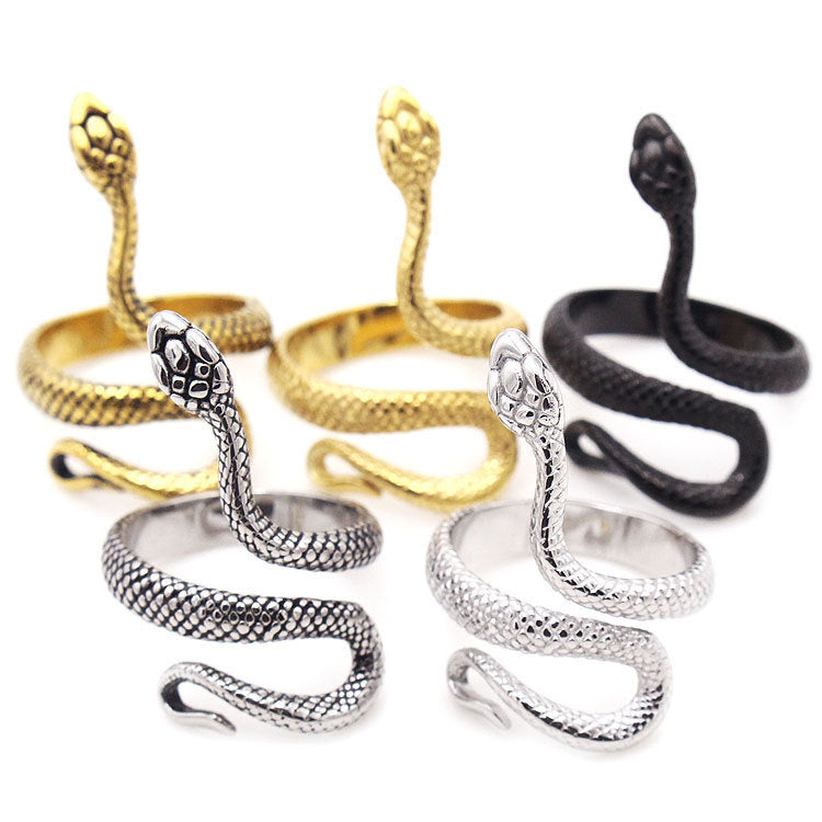 Vintage Men's Snake Stainless Steel Ring