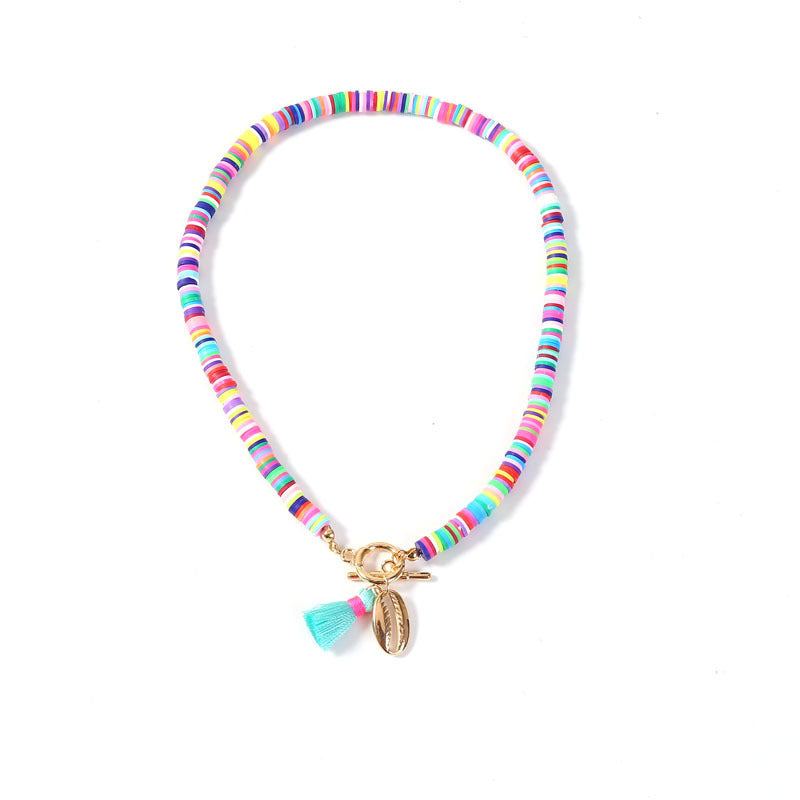 Bohemian Rainbow Shell Necklace