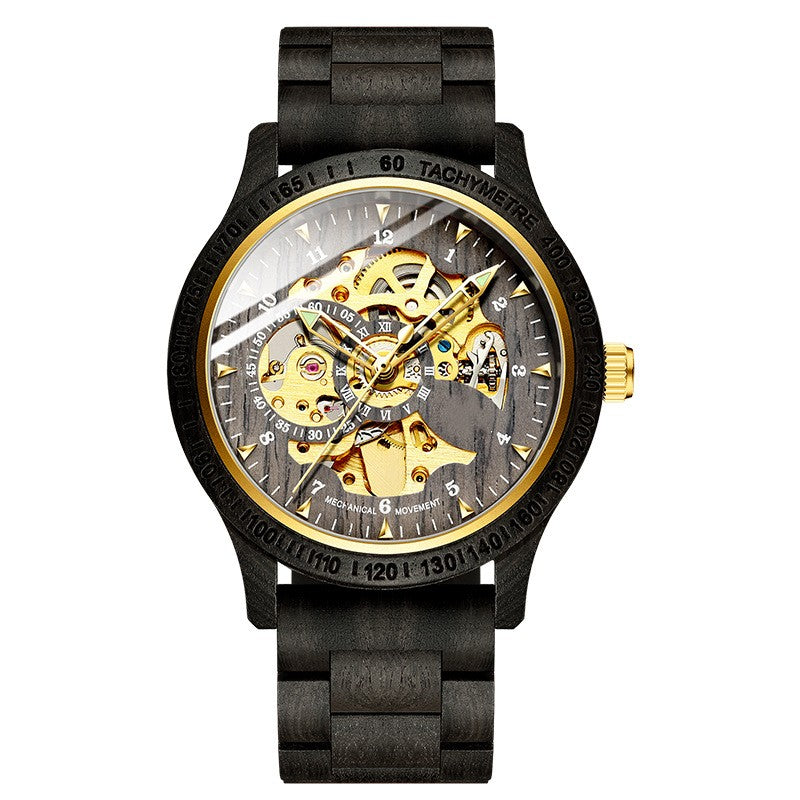 Men's Sandalwood Automatic Mechanical Watch