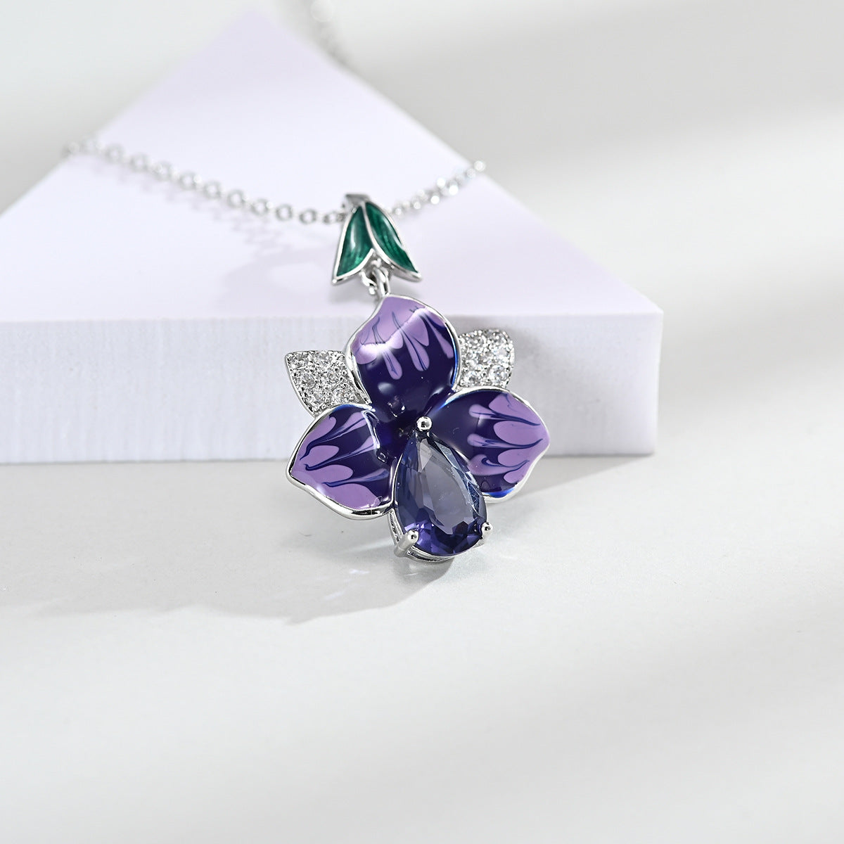 Cloisonne Violet Flower Earrings, Necklace or Ring