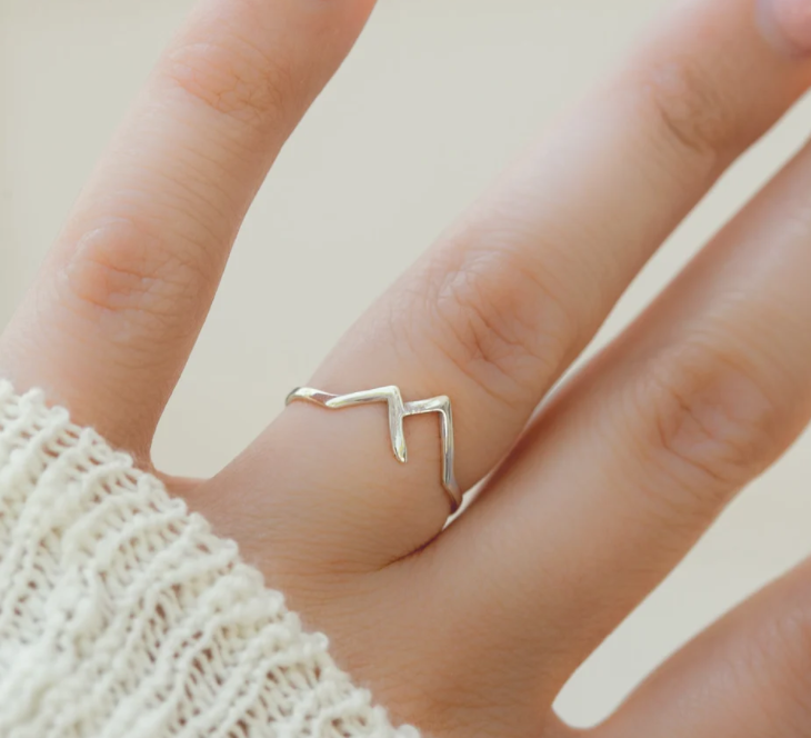 Mountain-shaped Copper Ring