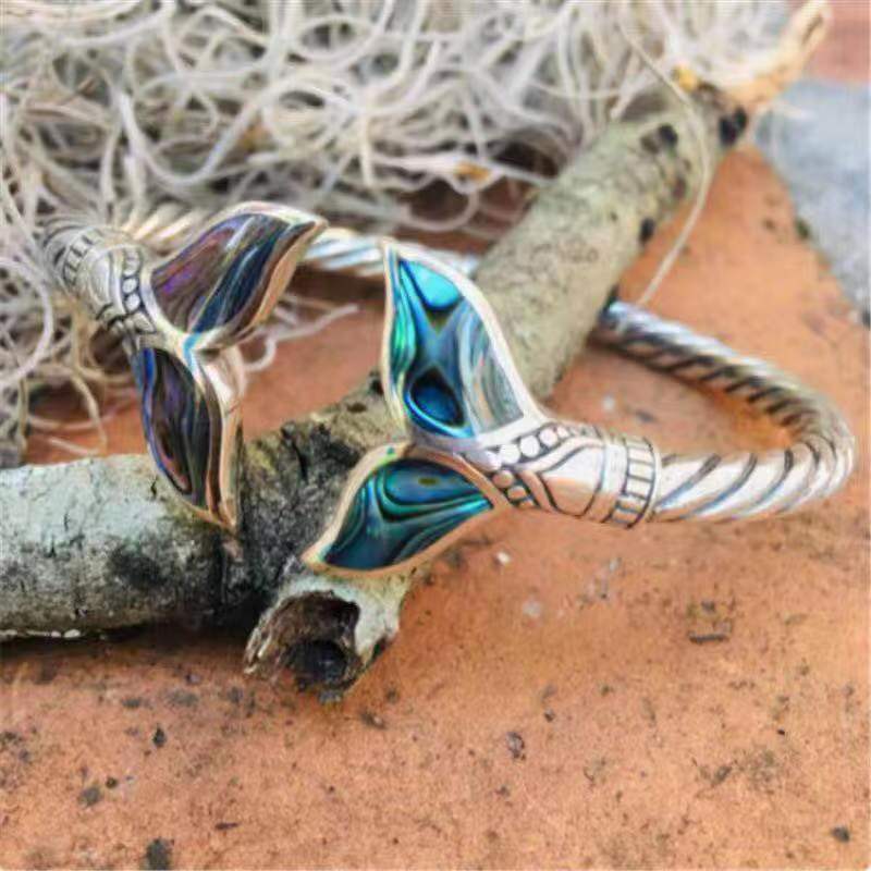 Antique Silver Mermaid Tail Bracelet