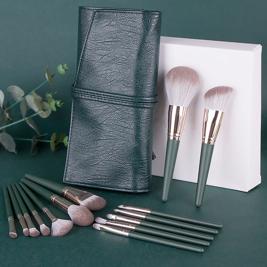 GREEN CLOUD 14-Piece Makeup Brushes Set