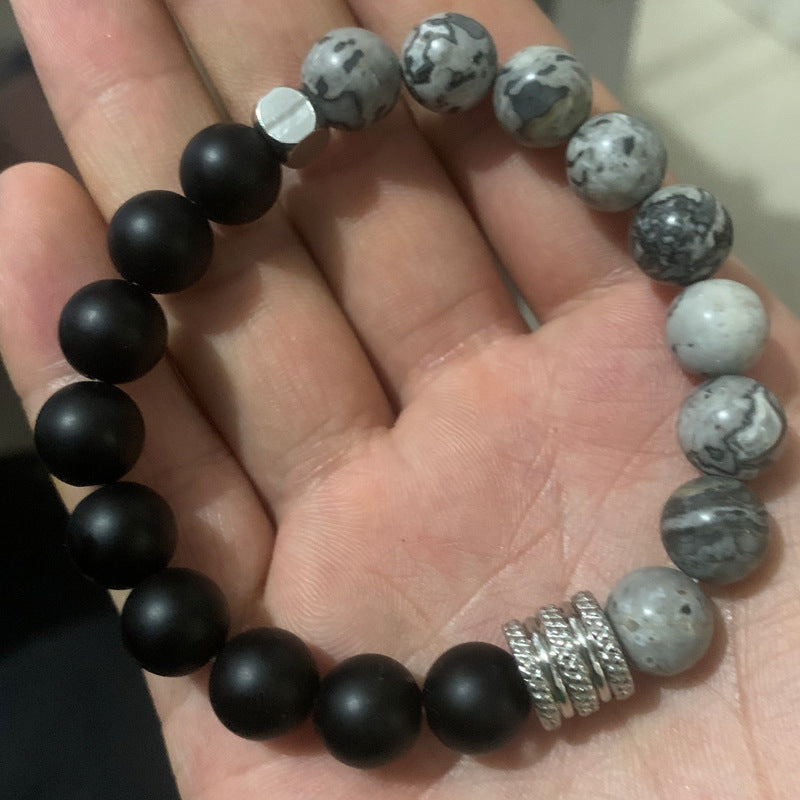 Tiger Eye Obsidian Beads Bracelet