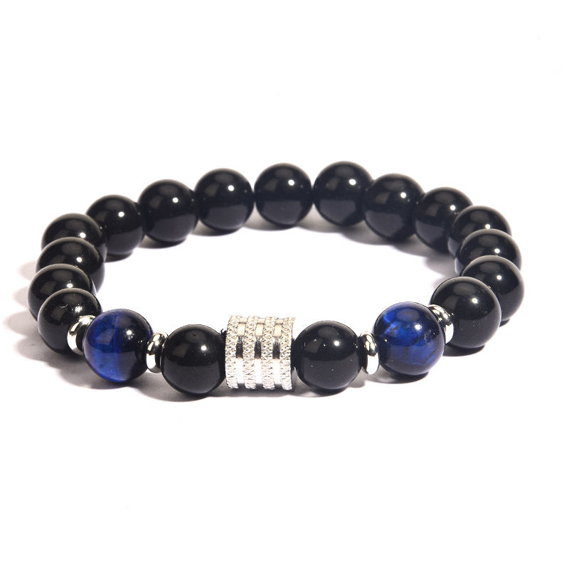 Tiger Eye Obsidian Beads Bracelet