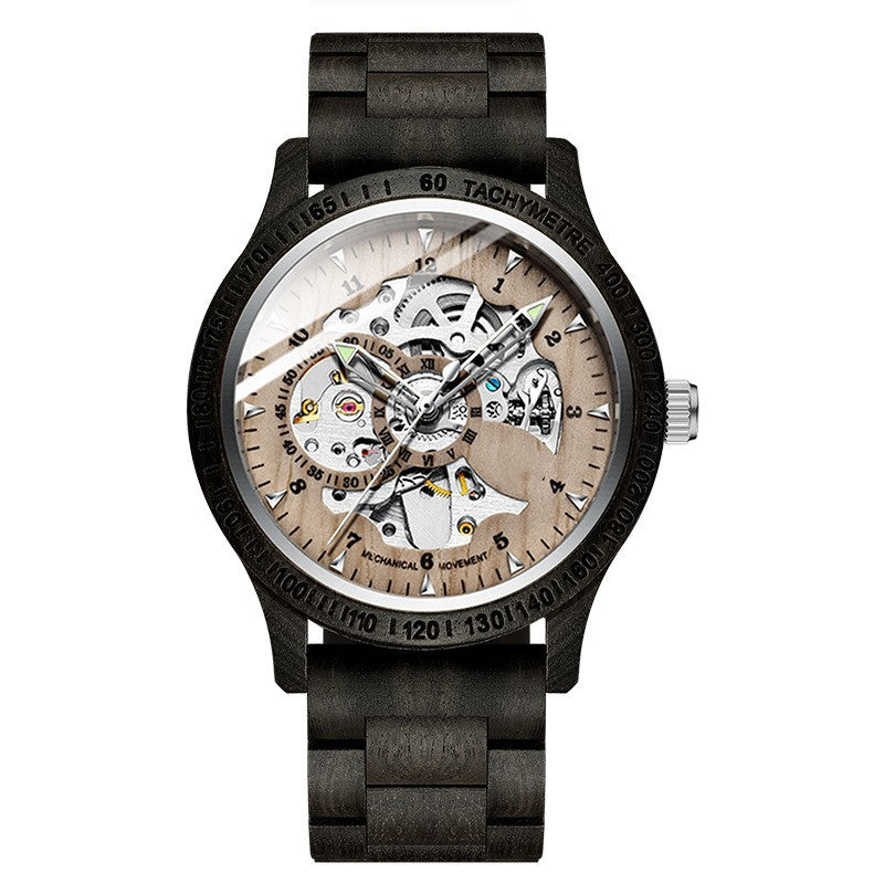 Men's Sandalwood Automatic Mechanical Watch