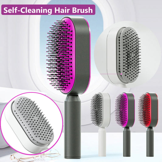 Anti-Static Self Cleaning Hair Brush