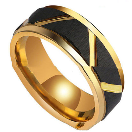 Tungsten Carbide Lucky Groove Ring