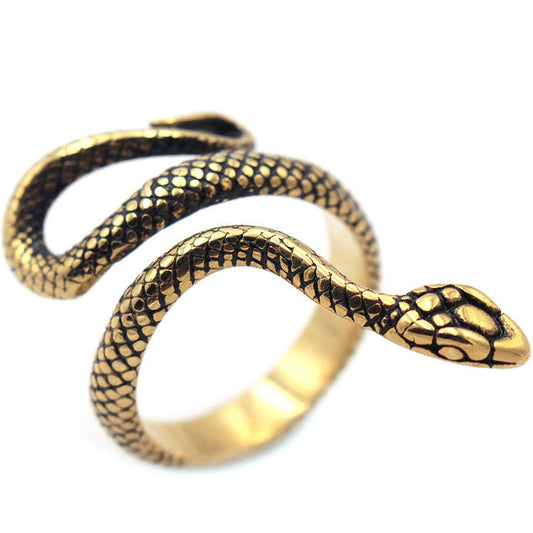 Vintage Men's Snake Stainless Steel Ring