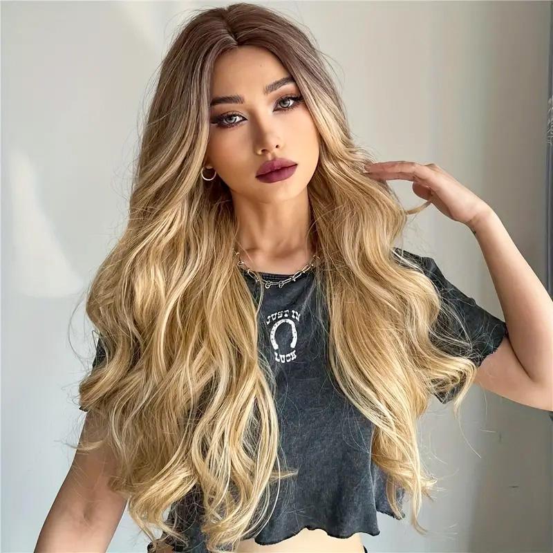 Ash Blonde Wig With Bangs 26"