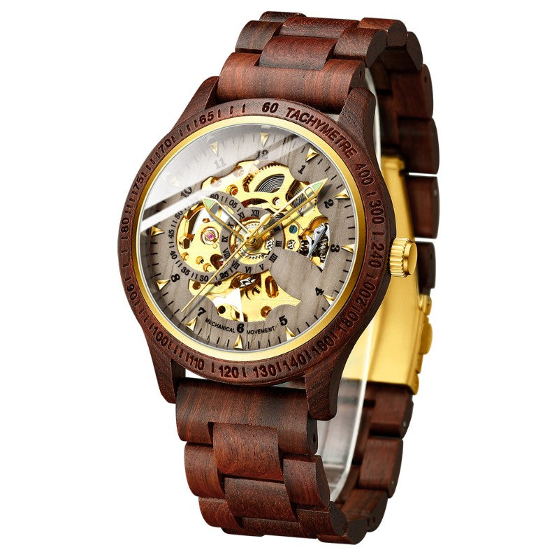 Men's Sandalwood Automatic Mechanical Watch