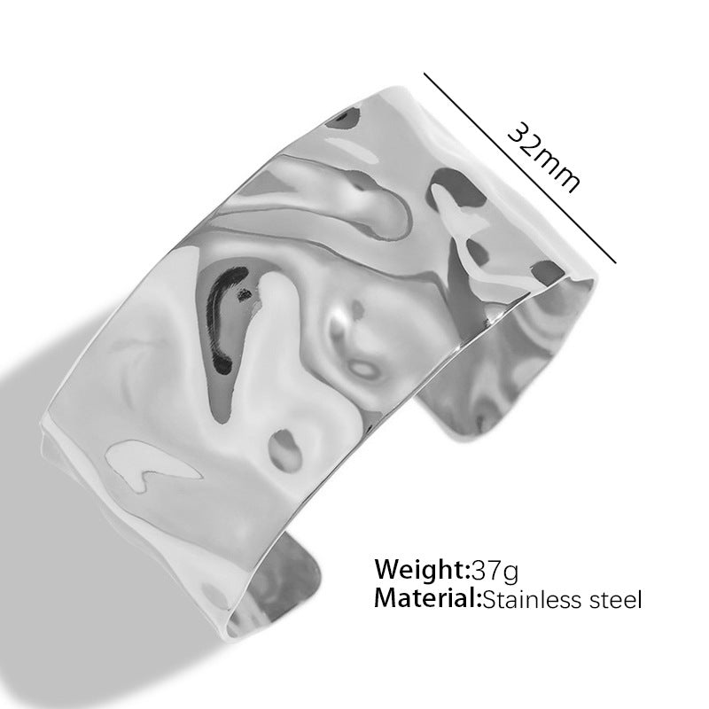 Exaggerated Titanium Steel Open-end Bracelet